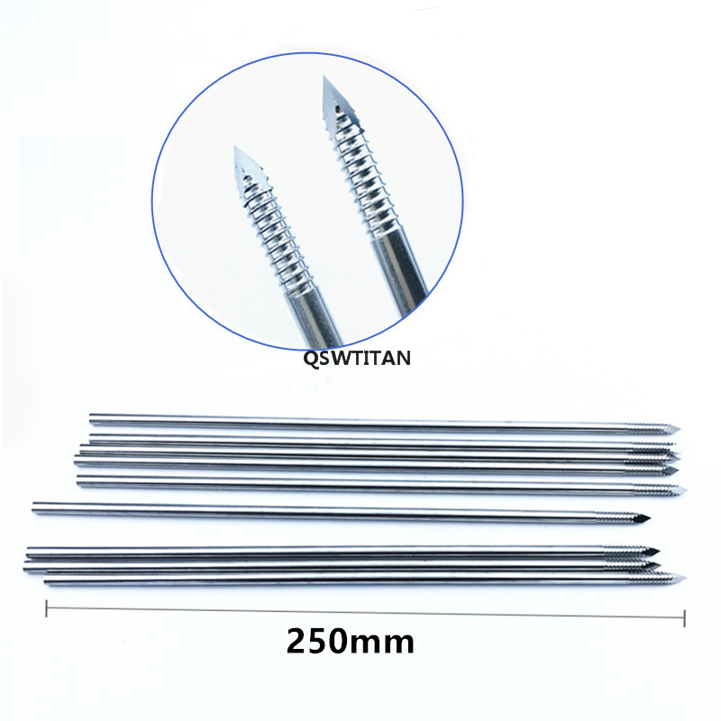 10pcs/set Stainless Steel Partial Threaded Kirschner Wires Veterinary Orthopedics Instruments