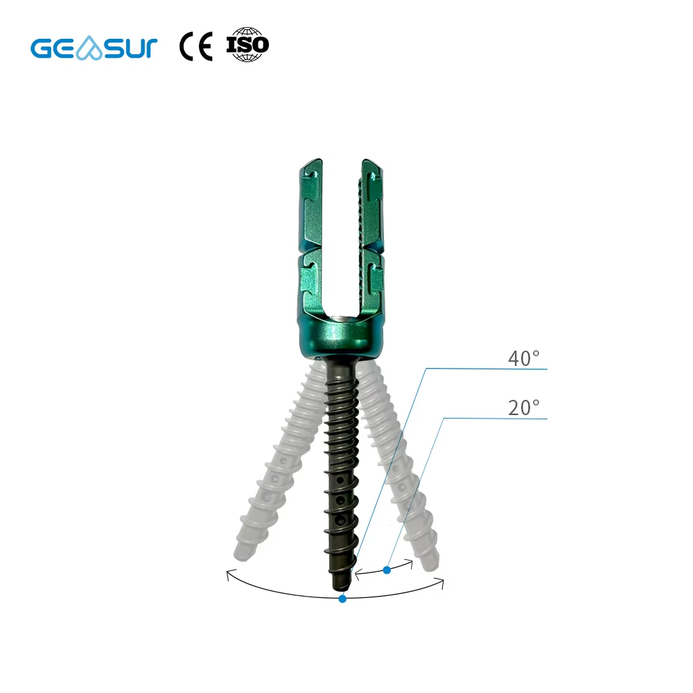 Geasure Titanium Alloy Polyaxial Pedicle Screw 30-60 Adjustable Angle for Hospital Use Spine Fixation