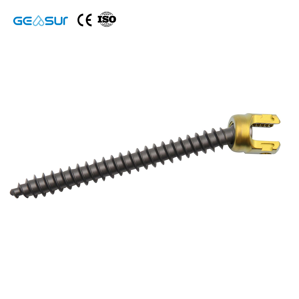 Geasure Mono-Axial Pedicle Screw (Dual Thread) Surgical Instrument Posterior Spinal Titanium Alloy 5.5 Fixation System Class III