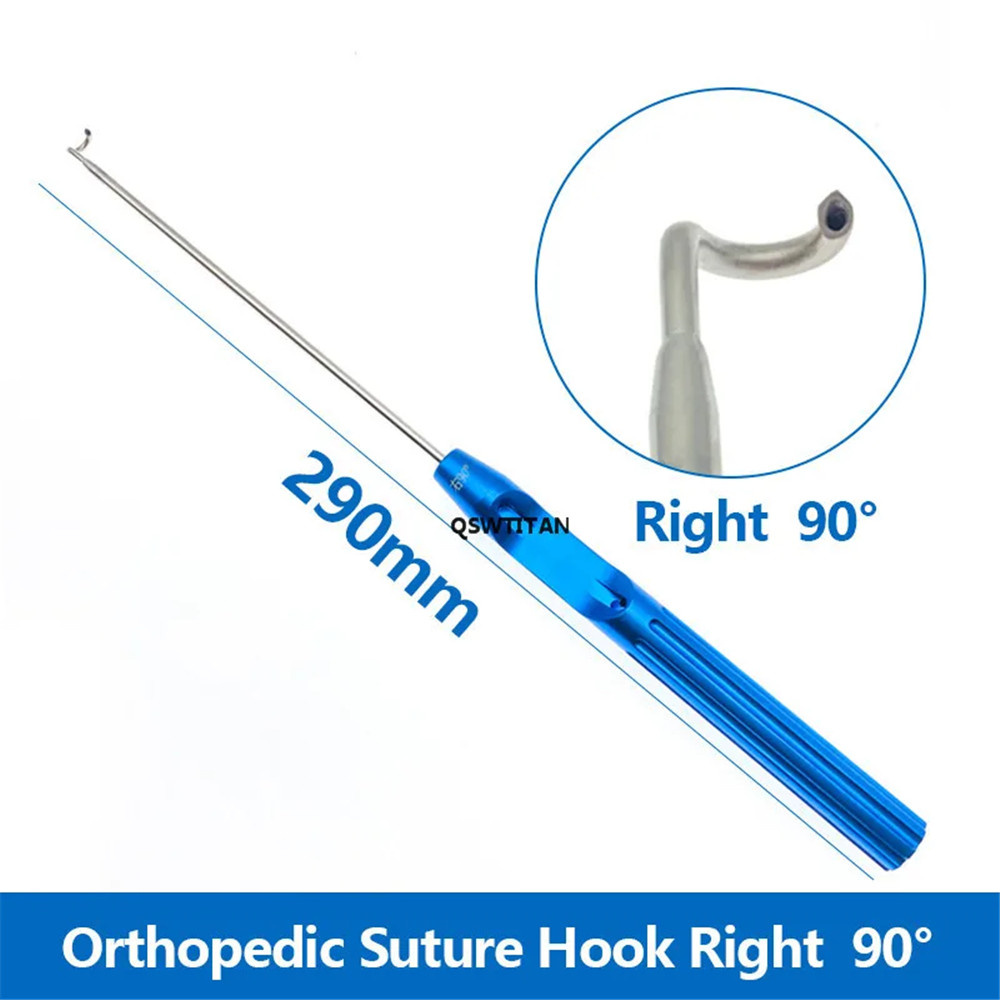 Right 90° Orthopedic Rotator Cuff Suture Hook