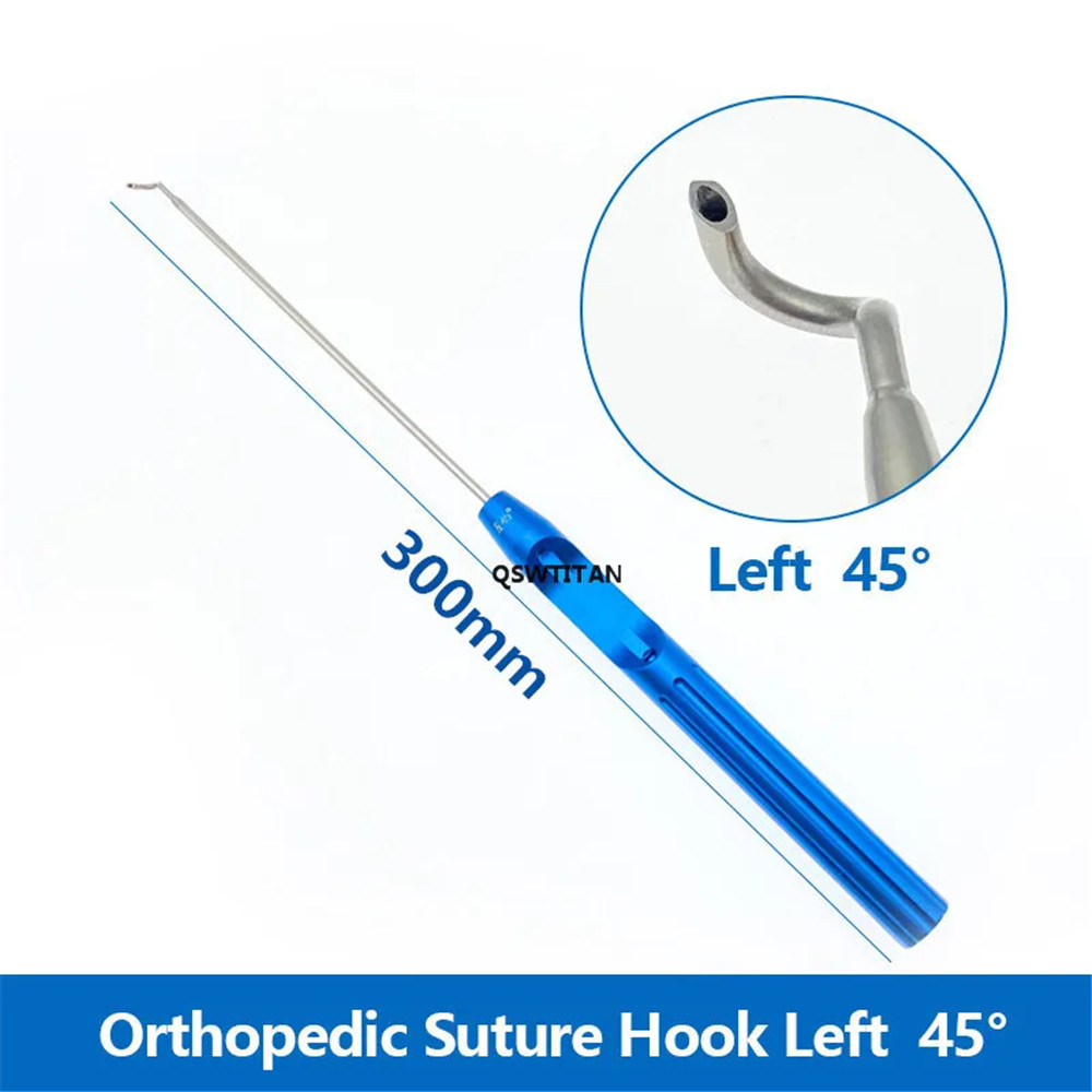 Left 45° Orthopedic Rotator Cuff Suture Hook