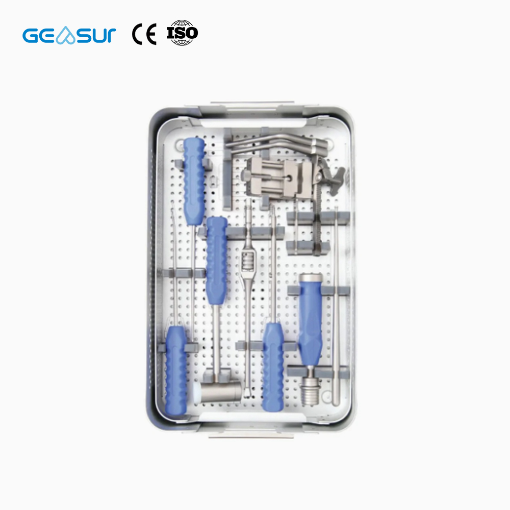 Geasure Titanium Coated Bullet Lumbar PEEK Fusion Cage-Premium Class III Spine Implant Surgical Instrument Kit 1-Year Warranty