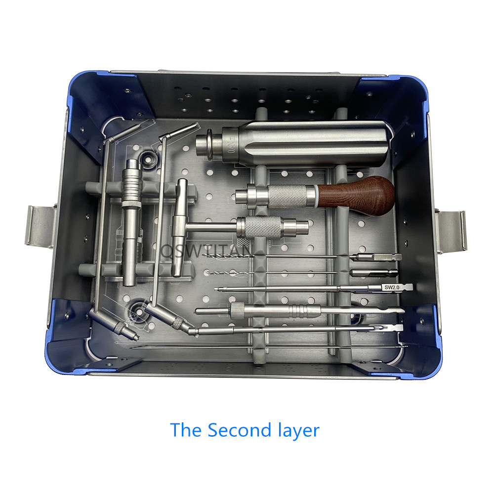 Orthopedic Surgical Instrument 1.5mm 2.0mm Micro Finger Palm Bone Locking Plate Trauma Surgery Instrument Set Stainless Steel