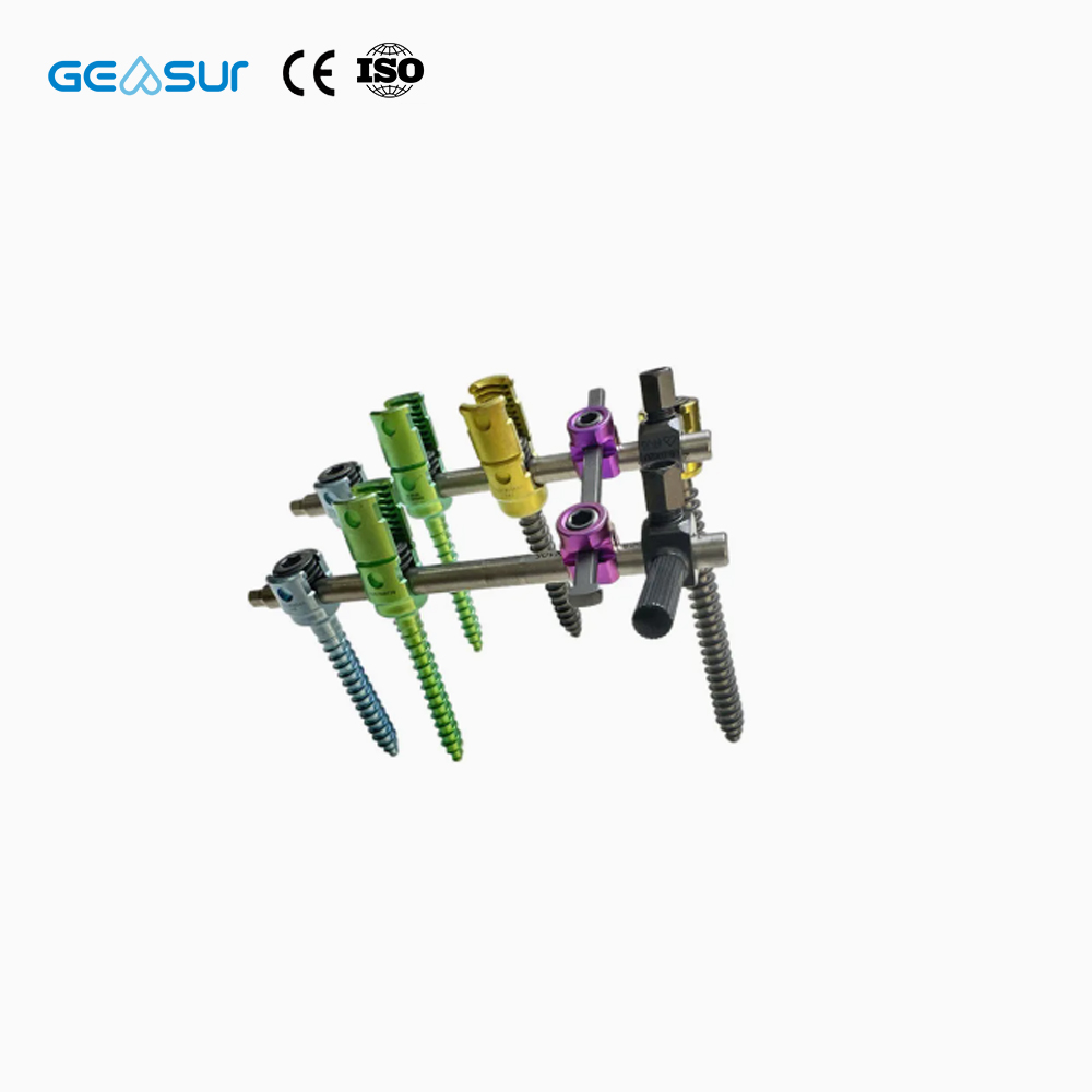 Geasure Titanium Spinal Fixation System-Pedicle Screw Orthopedic Implant for Spine Surgery Class III 1 Year Warranty Made