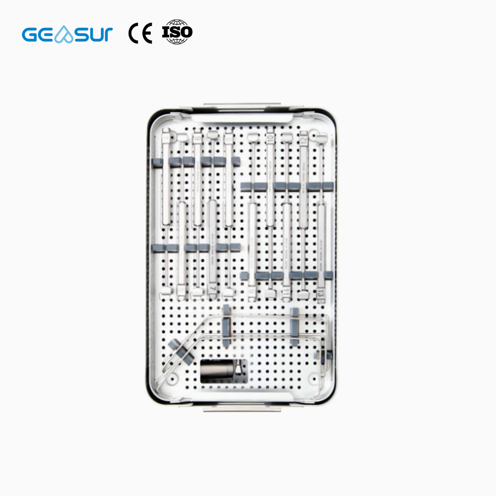 Geasure Titanium Coated Bullet Lumbar PEEK Fusion Cage-Premium Class III Spine Implant Surgical Instrument Kit 1-Year Warranty