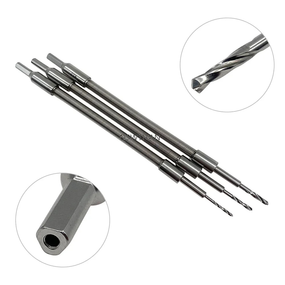 Stainless Steel 2.0  2.5  3.2mm Soft Drill 195mm Long Bone Drill Bits Soft Orthopedics Surgical Instruments 1pc