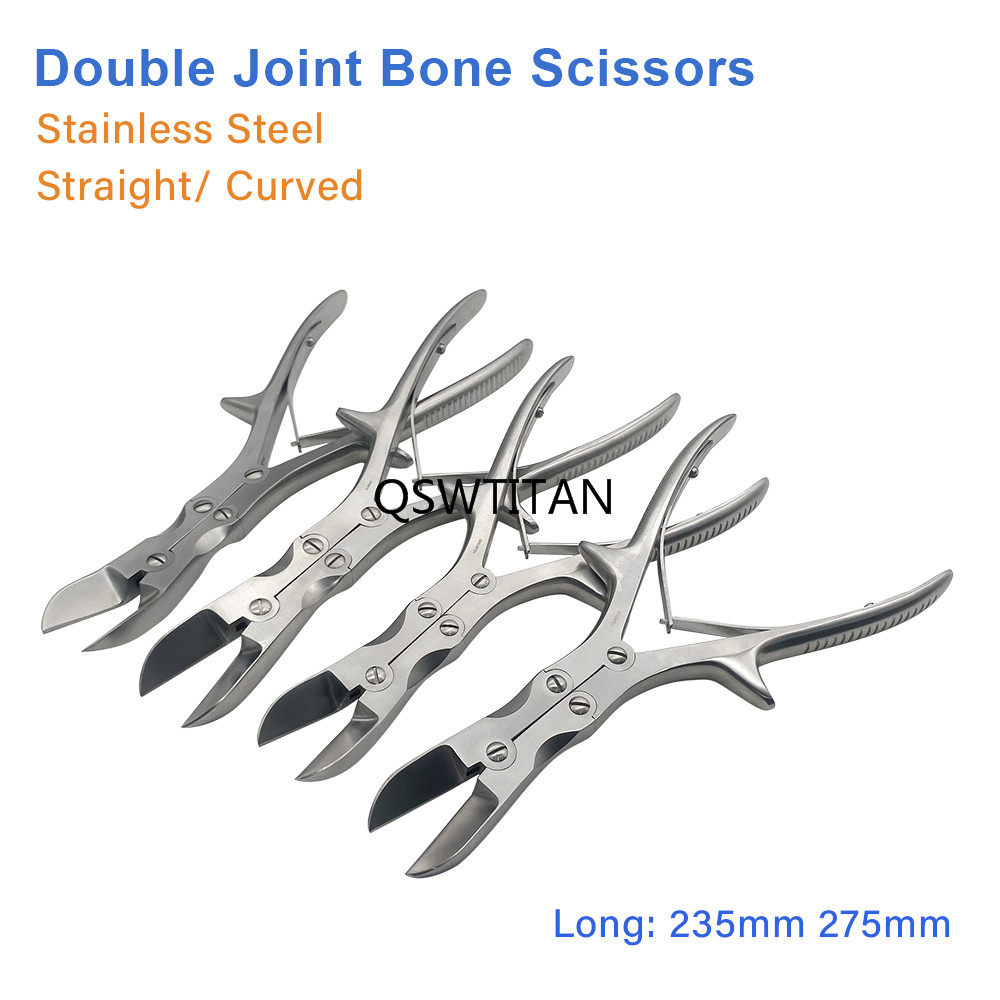Medical Orthopedics Double Joint Bone Scissors Straight Curved Bone Cutter Scissors Orthopedics Surgery Instruments 1pcs