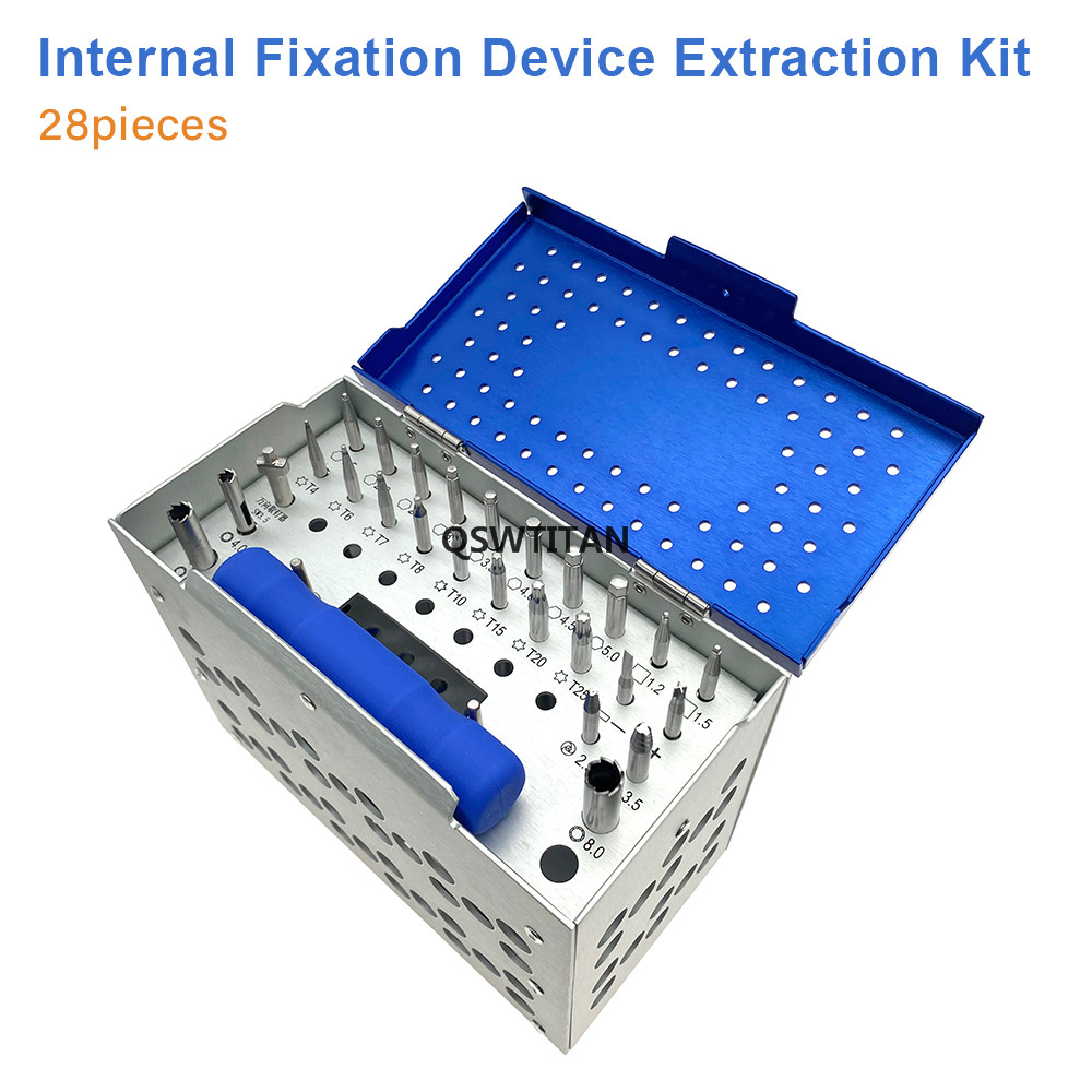 28pcs Broken Nail Removal Set Internal Fixation AO Removal Instrument Tools Orthopedic Instrument Set