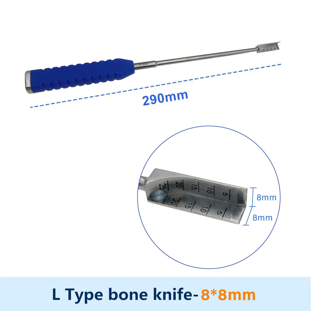 Stainless Steel L-shaped Bone Knife Bone Osteotomy Autoclavable Acetabular Knee Right Angle Osteotomy Orthopedic Instrument