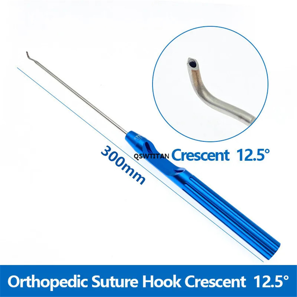 Crescent 12.5° Orthopedic Rotator Cuff Suture Hook