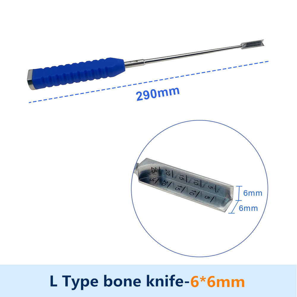 Stainless Steel L-shaped Bone Knife Bone Osteotomy Autoclavable Acetabular Knee Right Angle Osteotomy Orthopedic Instrument