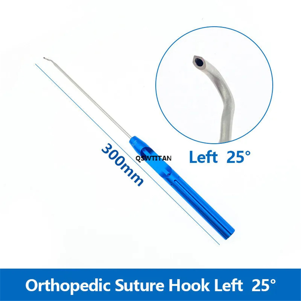 Left 25° Orthopedic Rotator Cuff Suture Hook