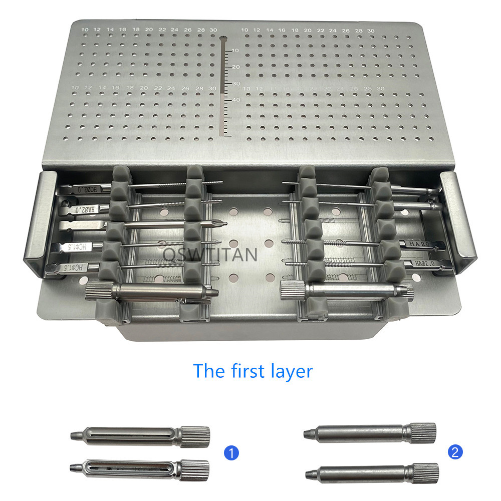 Orthopedic Surgical Instrument 1.5mm 2.0mm Micro Finger Palm Bone Locking Plate Trauma Surgery Instrument Set Stainless Steel