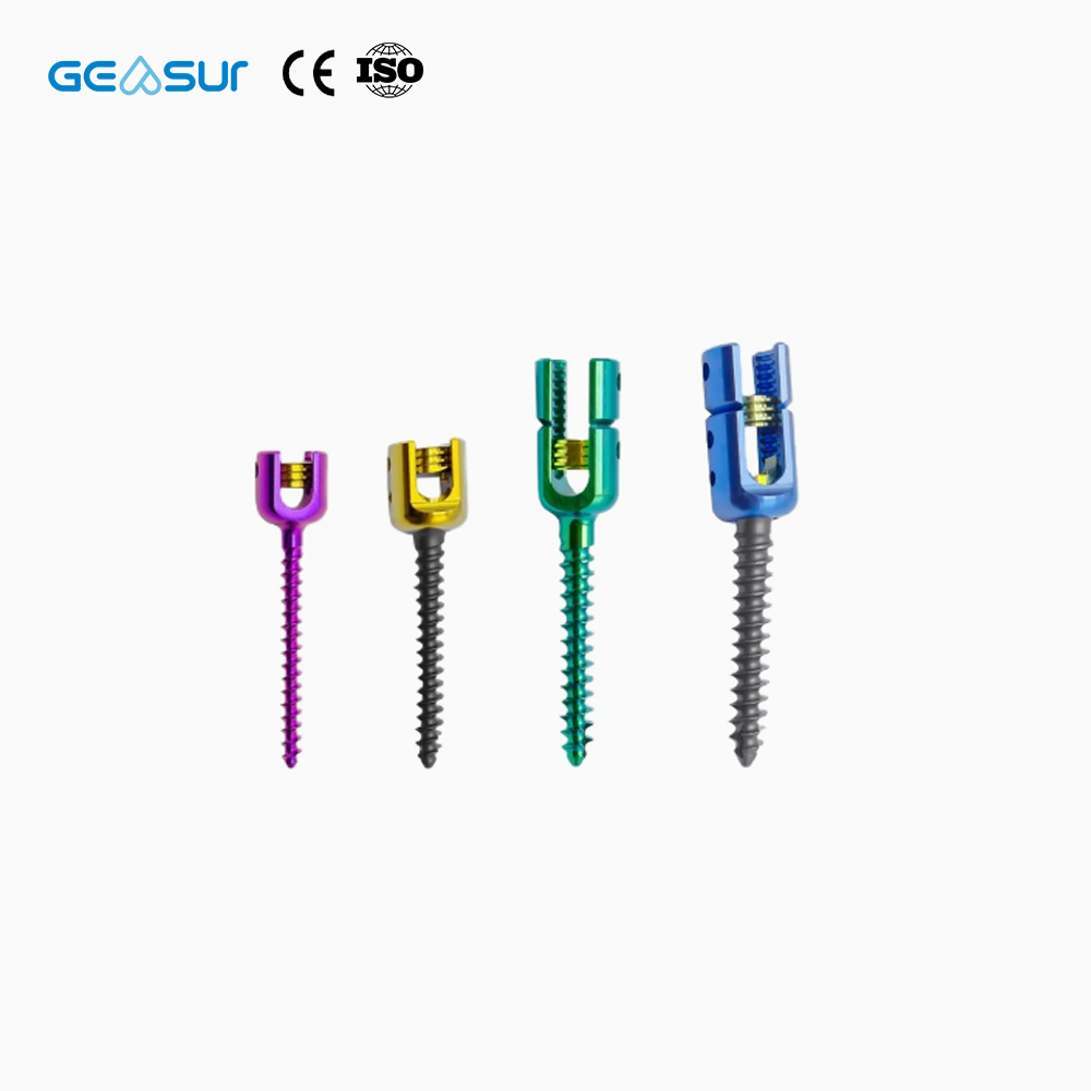 Geasure Titanium Spinal Fixation System-Pedicle Screw Orthopedic Implant for Spine Surgery Class III 1 Year Warranty Made