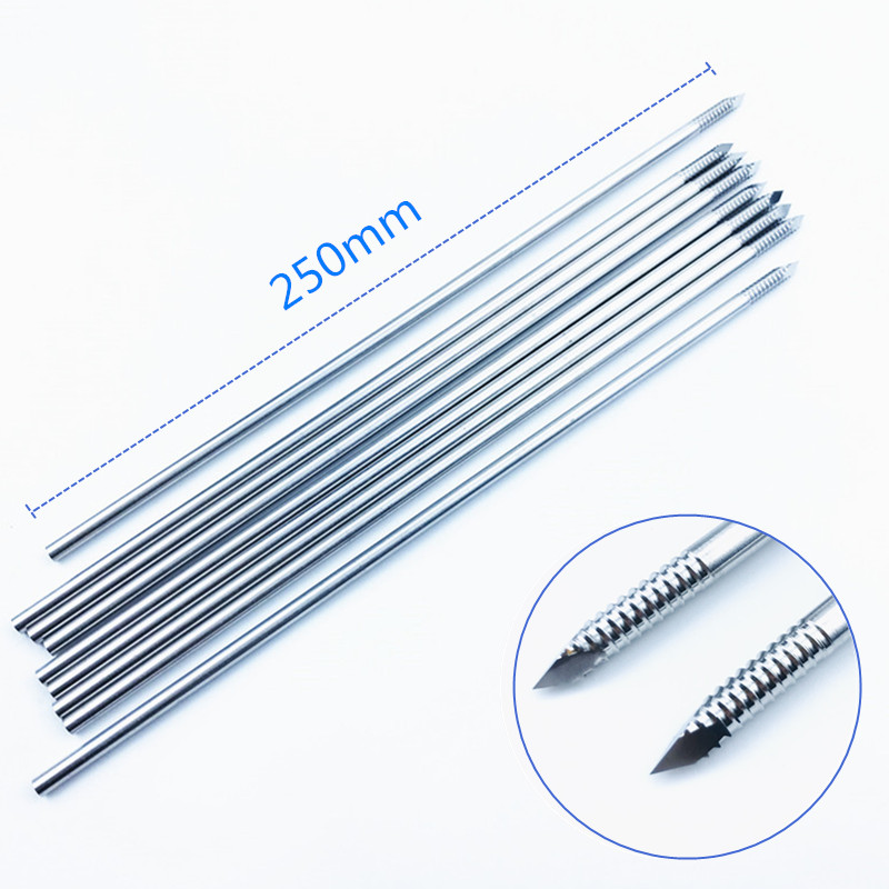 10pcs/set Stainless Steel Partial Threaded Kirschner Wires Veterinary Orthopedics Instruments