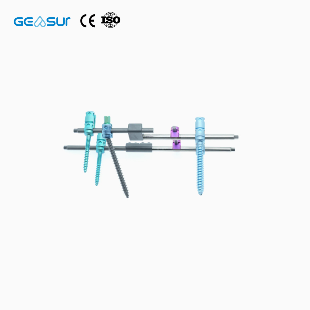 Geasure Titanium Spinal Fixation System-Pedicle Screw Orthopedic Implant for Spine Surgery Class III 1 Year Warranty Made