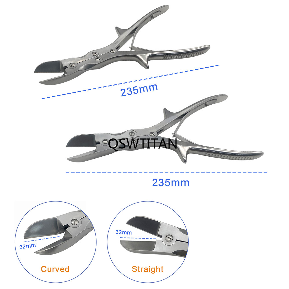 Medical Orthopedics Double Joint Bone Scissors Straight Curved Bone Cutter Scissors Orthopedics Surgery Instruments 1pcs