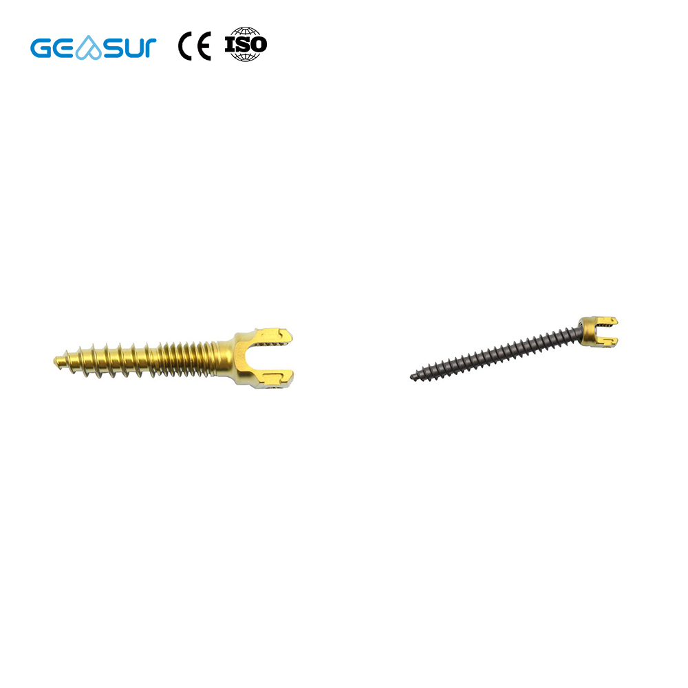 Geasure Mono-Axial Pedicle Screw (Dual Thread) Surgical Instrument Posterior Spinal Titanium Alloy 5.5 Fixation System Class III