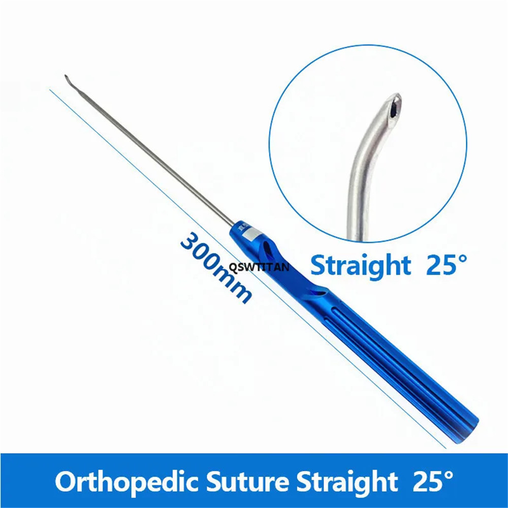 Straight 25° Orthopedic Rotator Cuff Suture Hook