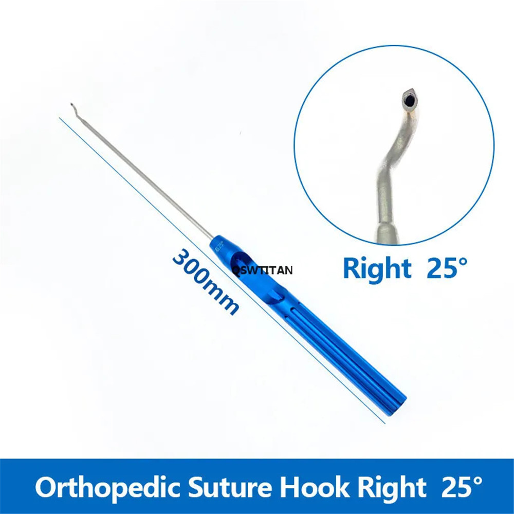 Right 25° Orthopedic Rotator Cuff Suture Hook