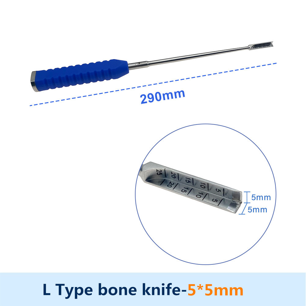 Stainless Steel L-shaped Bone Knife Bone Osteotomy Autoclavable Acetabular Knee Right Angle Osteotomy Orthopedic Instrument