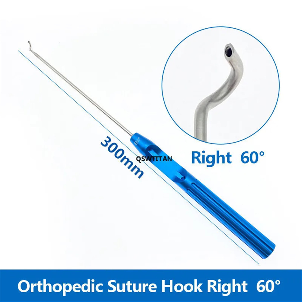 Right 60° Orthopedic Rotator Cuff Suture Hook