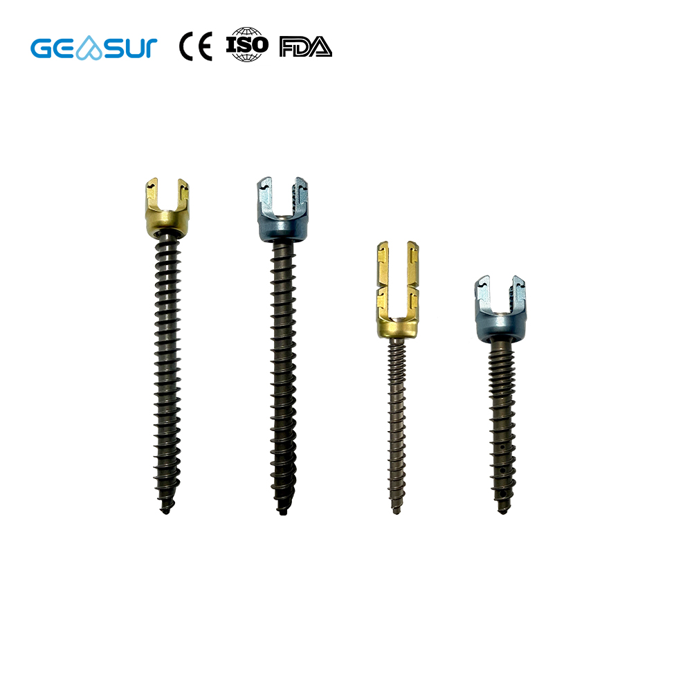 Polyaxial Pedicle Titanium Screw Implant Hospital Spine Interventional Material Class III Geasure Brand 1 Year Warranty