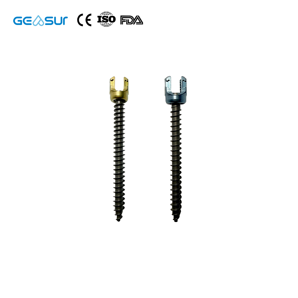 Polyaxial Pedicle Titanium Screw Implant Hospital Spine Interventional Material Class III Geasure Brand 1 Year Warranty