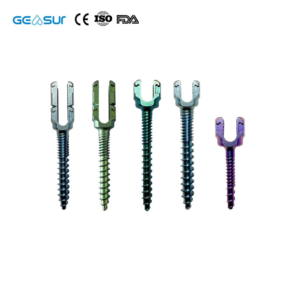 Polyaxial Pedicle Titanium Screw Implant Hospital Spine Interventional Material Class III Geasure Brand 1 Year Warranty