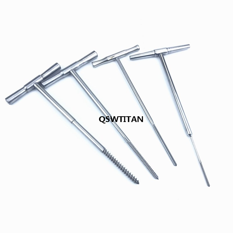 Stainless Steel Bone Tap with T Handle Tapping Device Orthopedic Veterinary Instrument Autoclaveable
