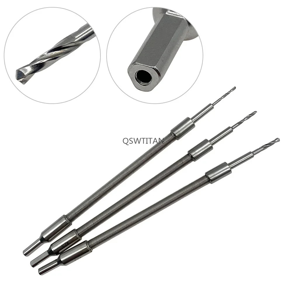 Stainless Steel 2.0  2.5  3.2mm Soft Drill 195mm Long Bone Drill Bits Soft Orthopedics Surgical Instruments 1pc