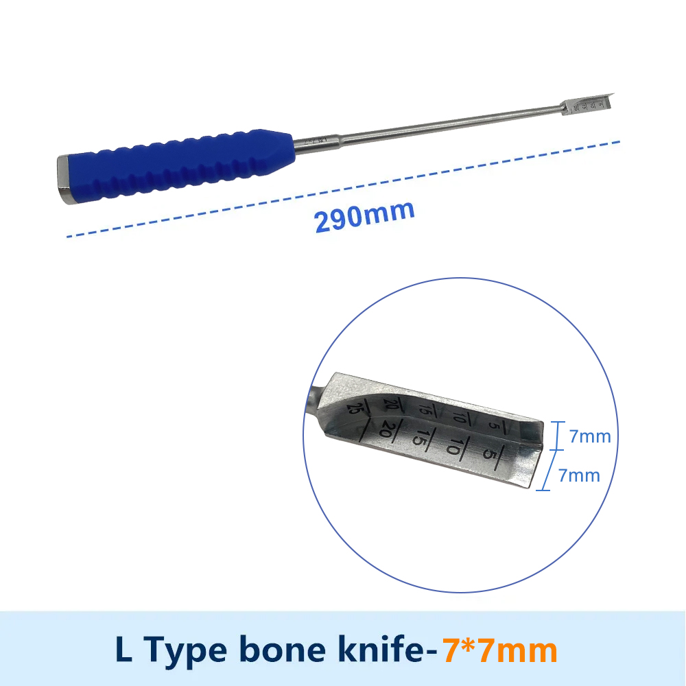 Stainless Steel L-shaped Bone Knife Bone Osteotomy Autoclavable Acetabular Knee Right Angle Osteotomy Orthopedic Instrument