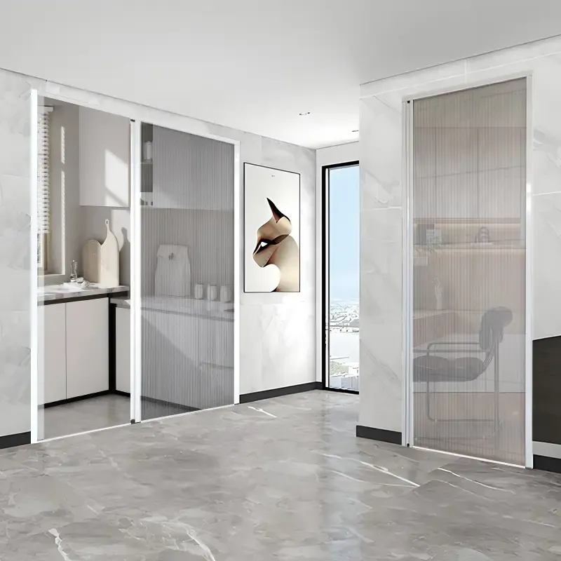 Low Bottom Rail Pleated Screen Door