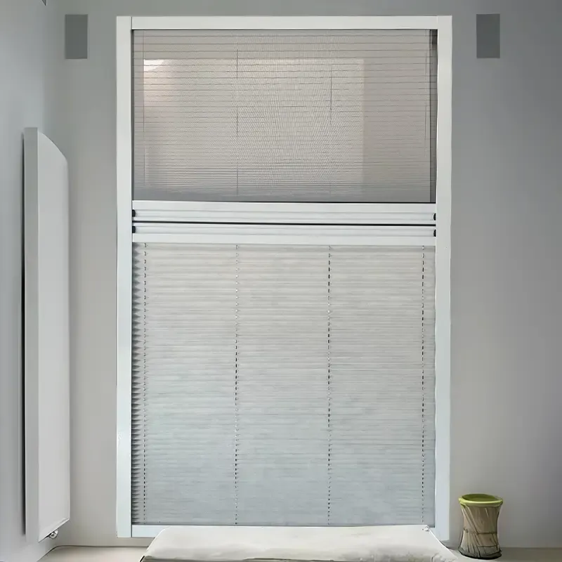Aluminum Coated Sunshade 2-in-1 Pleated Screen Window