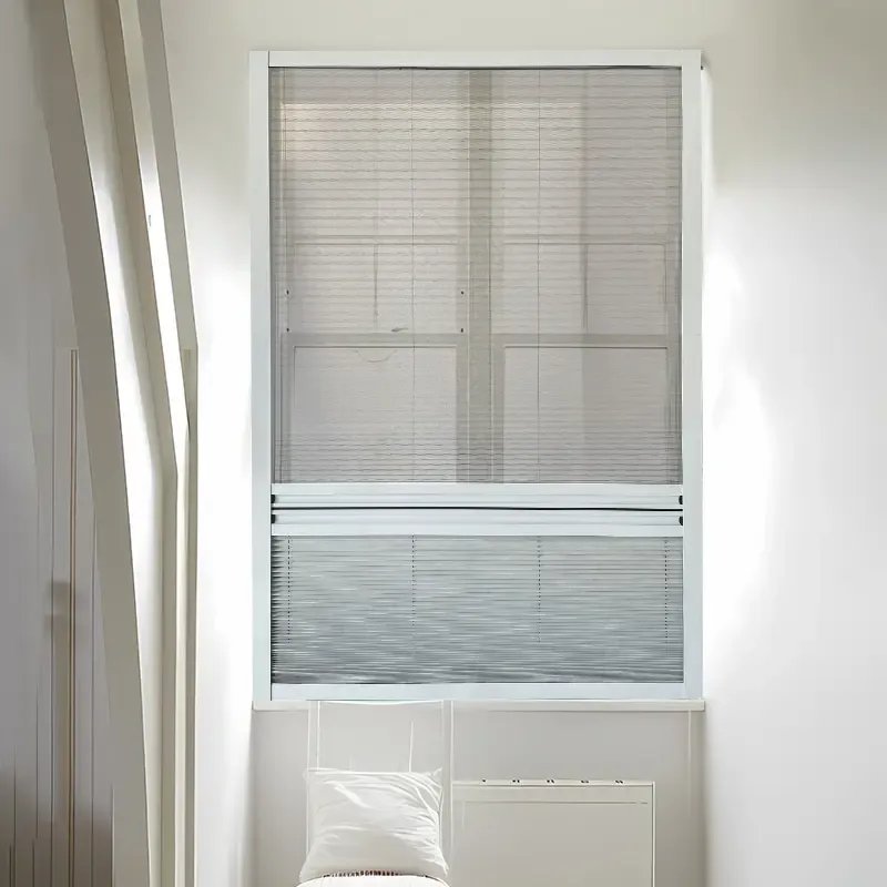 Aluminum Coated Sunshade 2-in-1 Pleated Screen Window