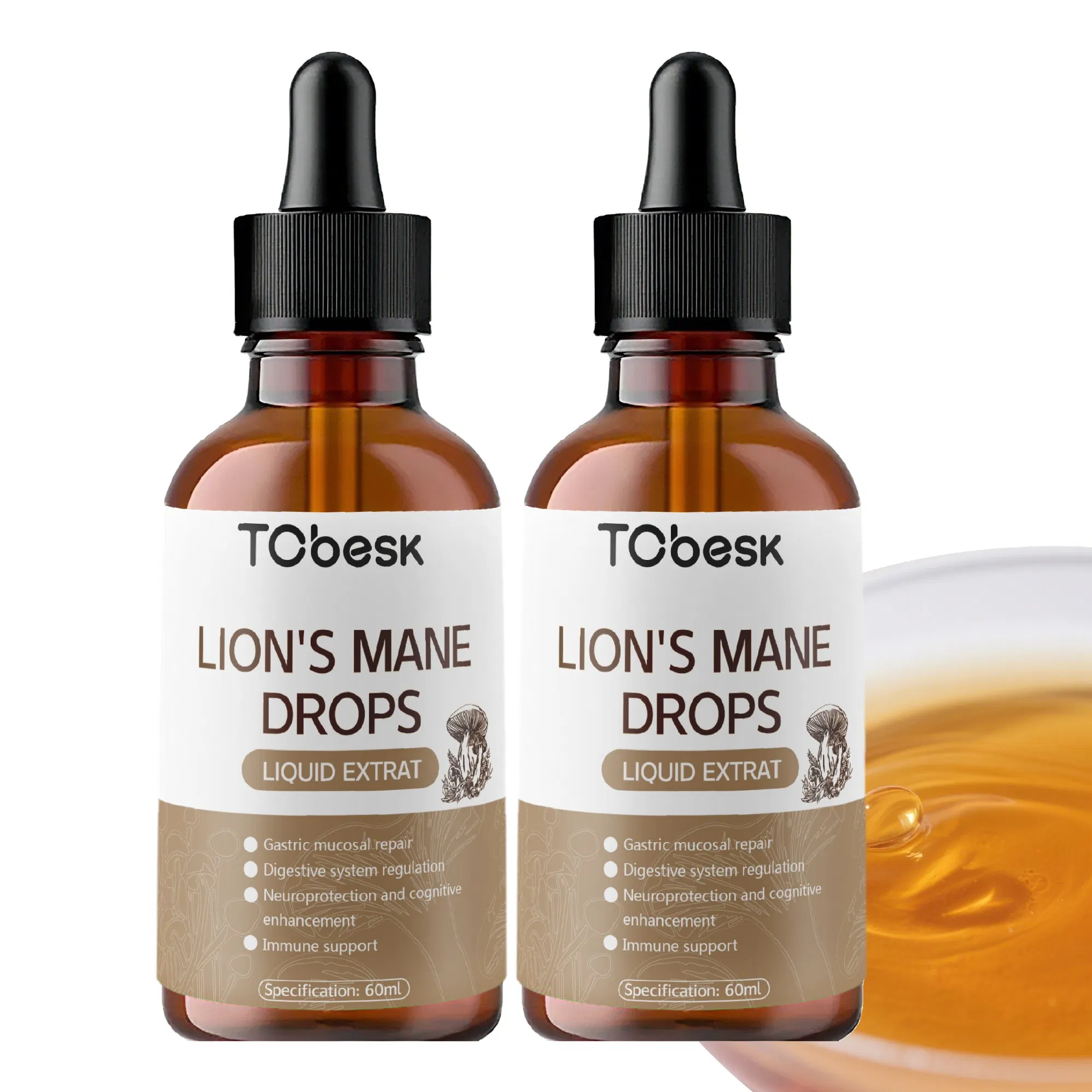 Lion's Mane Drops Gastric Mucosal Repair Digestive System Regulation Neuroprotection and Cognitive Enhancement Immune Support