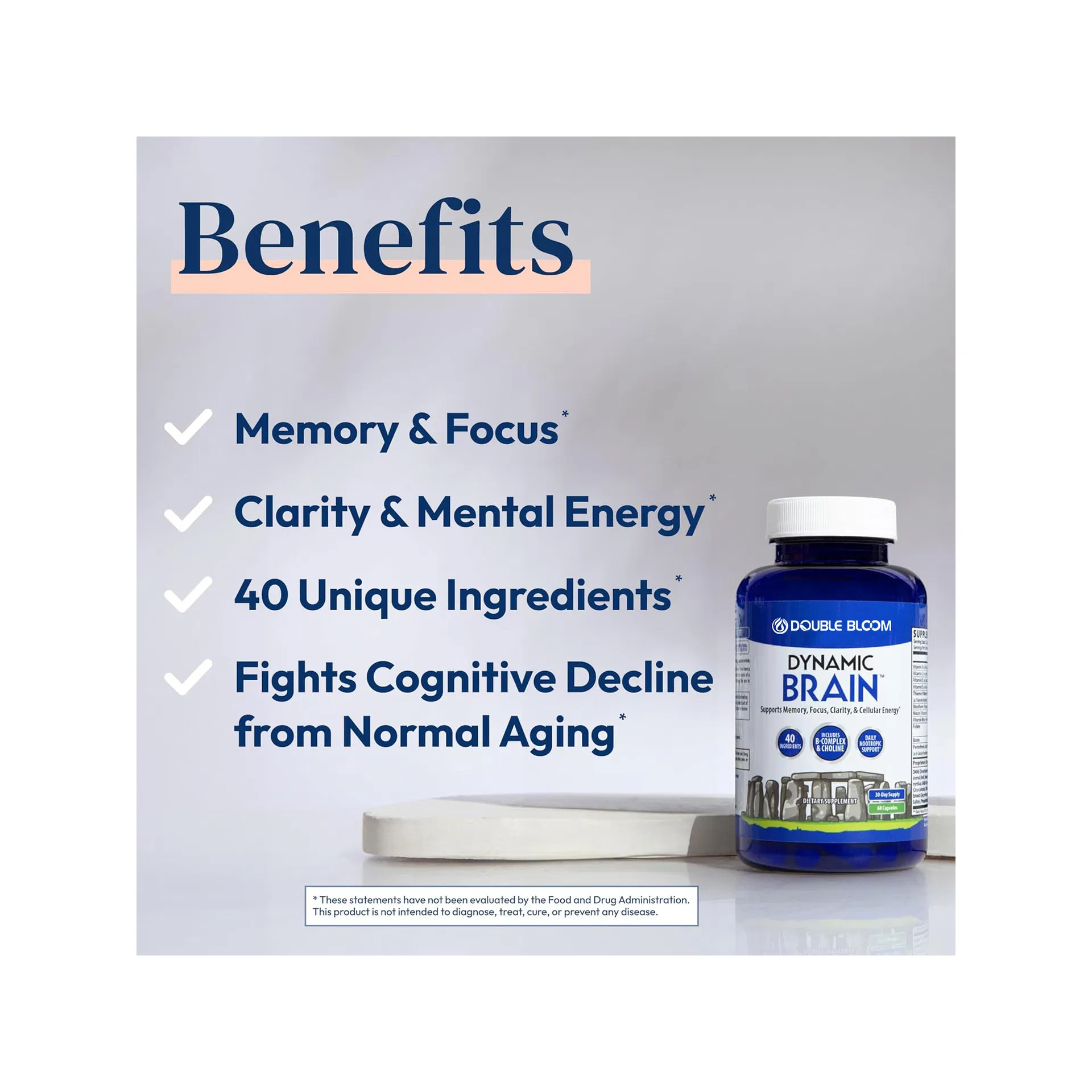 Source Factory Dynamic Brain Supplement Capsules - with Choline and Phosphatidylserine for Cognitive Support