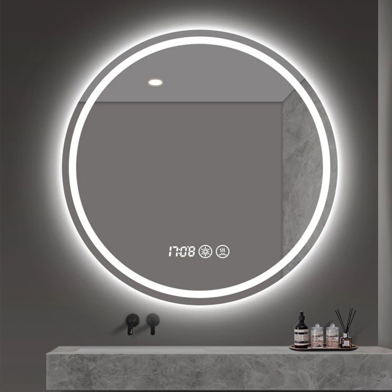 Biometric Runway-Shaped Bathroom Mirror with Circadian Rhythm Lighting