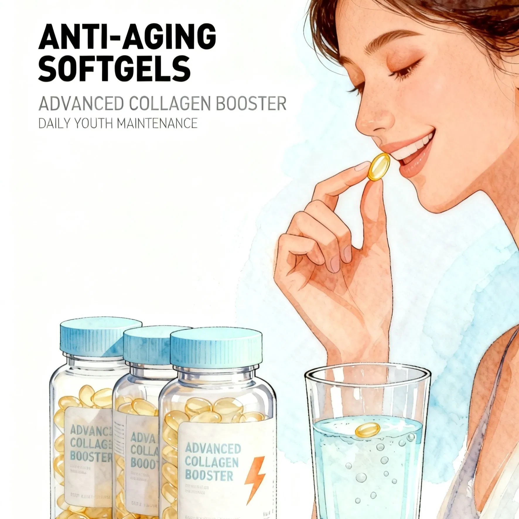 Whole-Body Anti-Aging Softgels with Trans-Resveratrol, Broccoli Sprout &amp; Grape Seed Extract