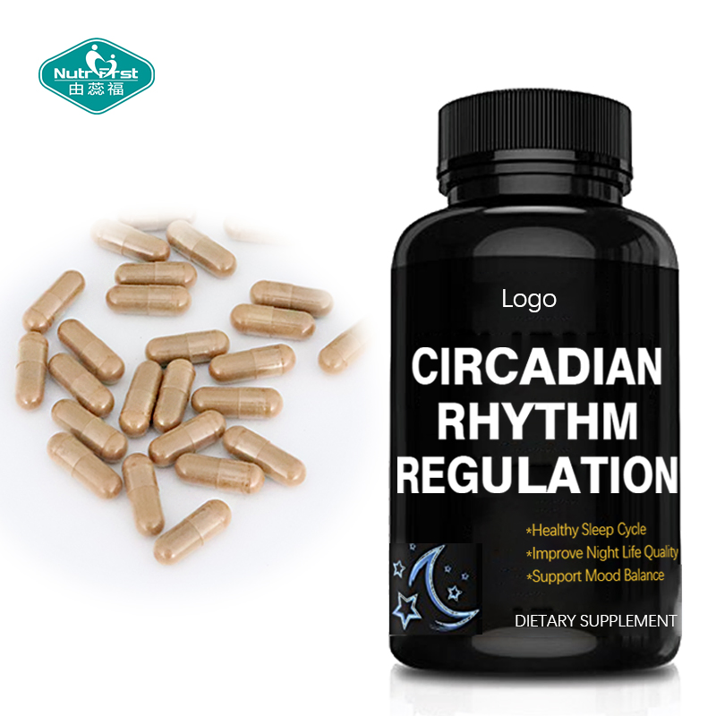 Nutrifirst Circadian Rhythm Pill Supplement Calcium Tryptophan Valerian Capsule for Better Sleep