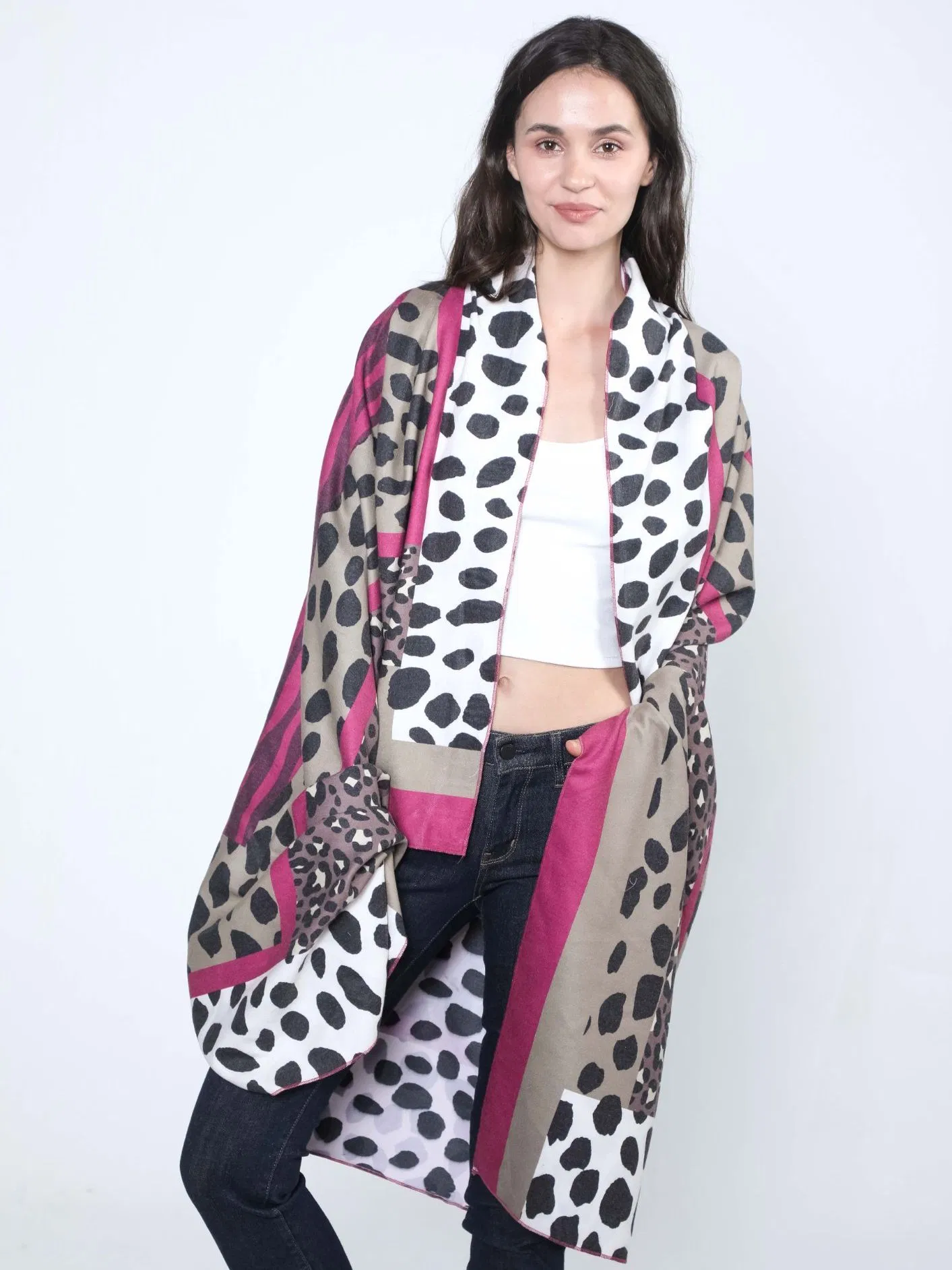 Ladies Fashion Spun Silk Screen Printing Square Scarf