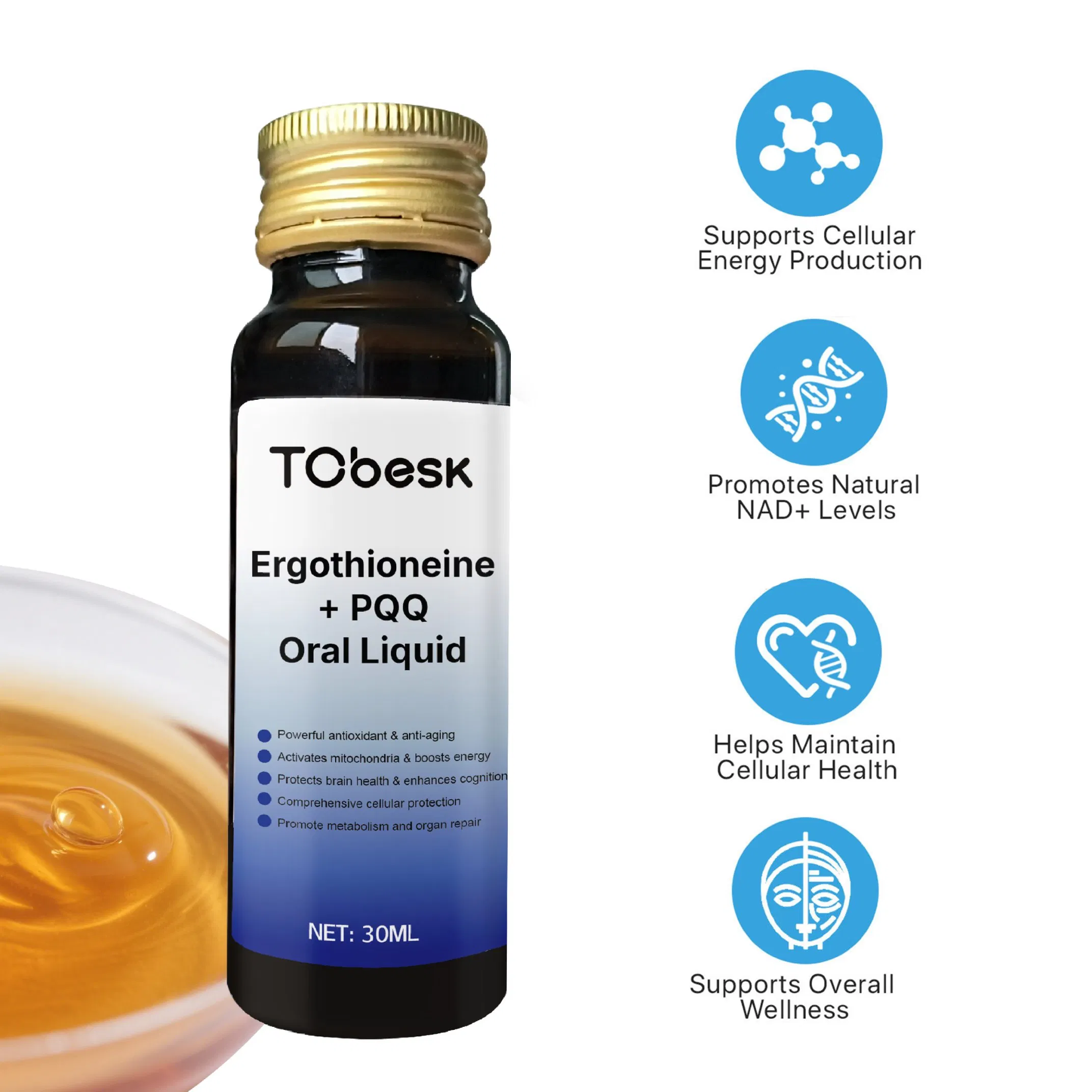 Factory Supply Neuroprotection and Brain Enhancement with Ergothioneine PQQ Oral Liquid