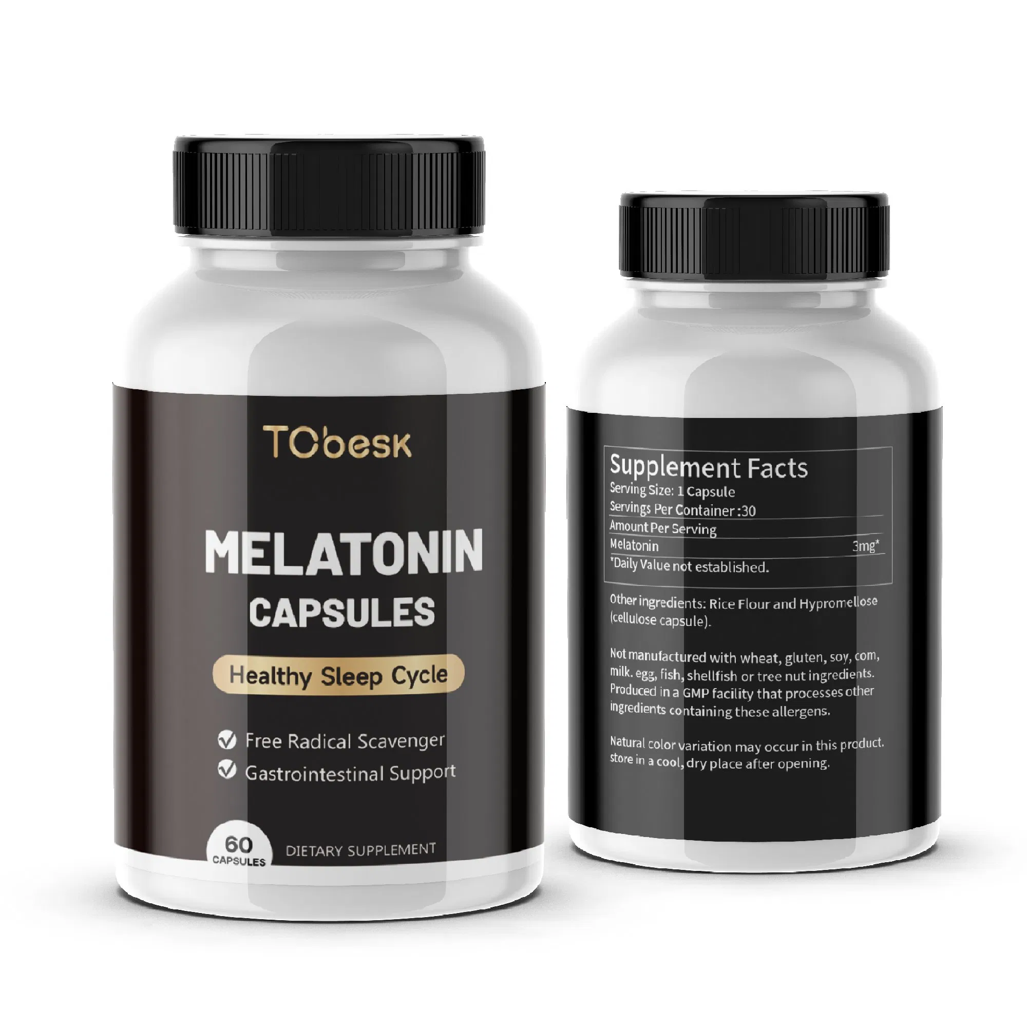 Melatonin Capsules Reduce Sleep Onset Time Improve Sleep Quality Regulate Circadian Rhythm Immune-Boosting Enhance Energy