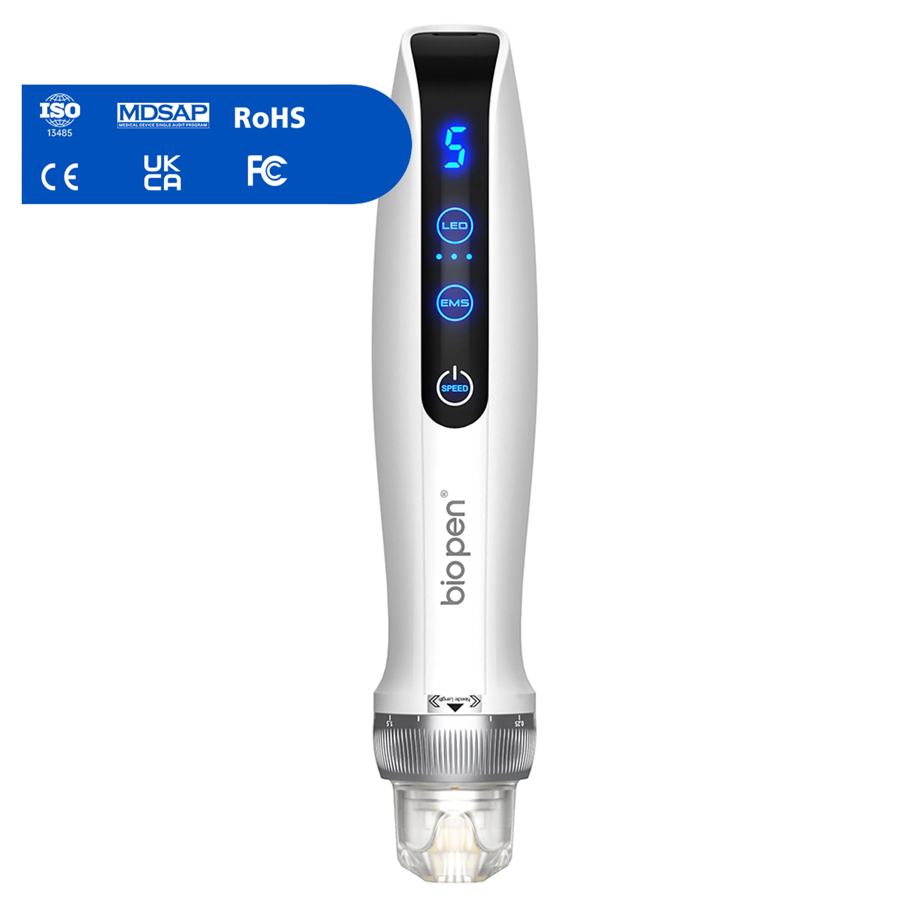 Professional Bio Pen Q2 with Microcurrent blue and Red Light Essence Container Portable Muti Functional Beauty Device