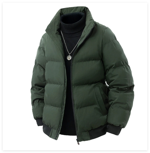 Functional Practical Elastic Down Jacket Stand Collar Beauty Winter Warm Men's Overcoat