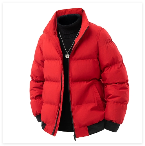 Functional Practical Elastic Down Jacket Stand Collar Beauty Winter Warm Men's Overcoat