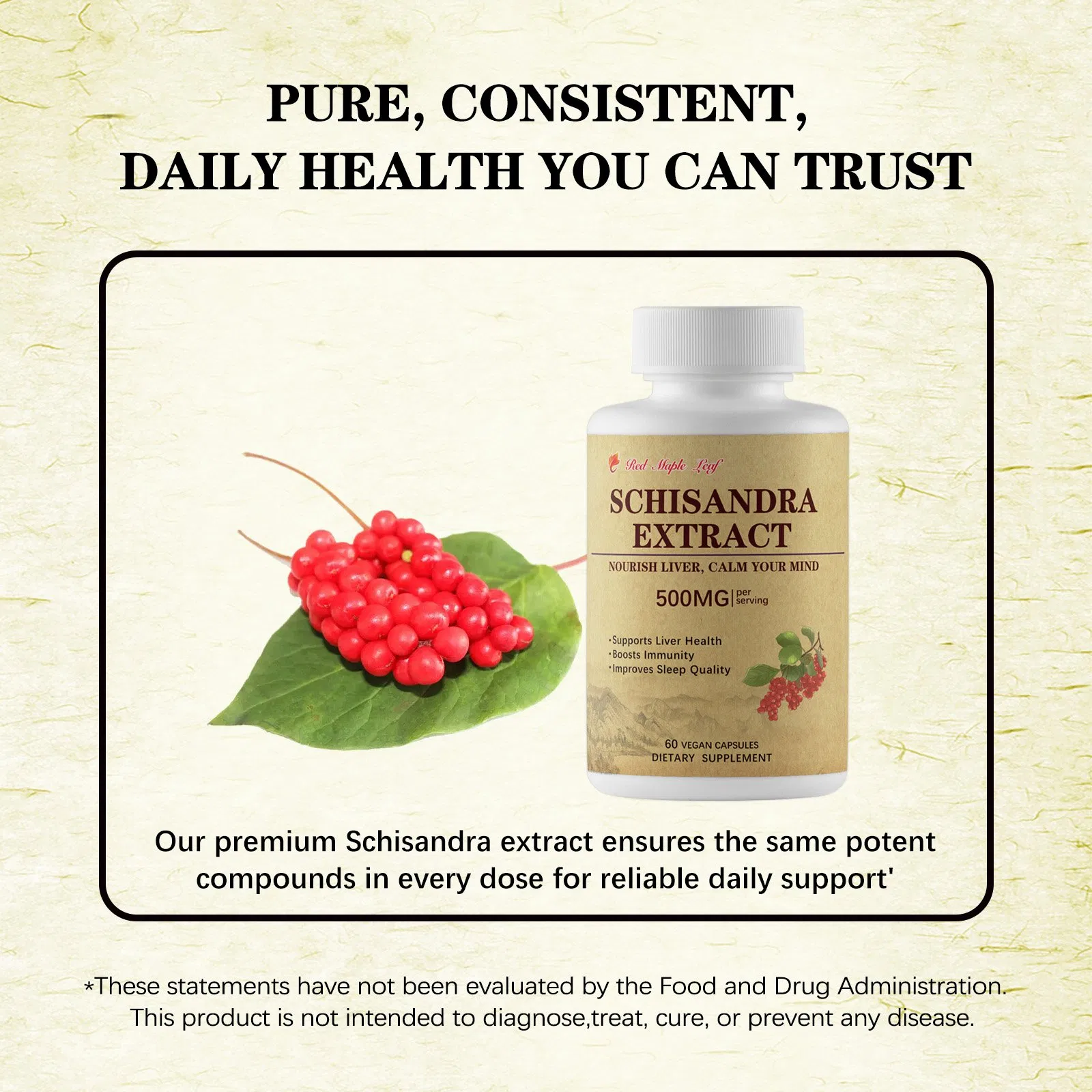 Schisandra Extract Capsules Stress Resilience &amp; Immunity Support Emotional Well-Being