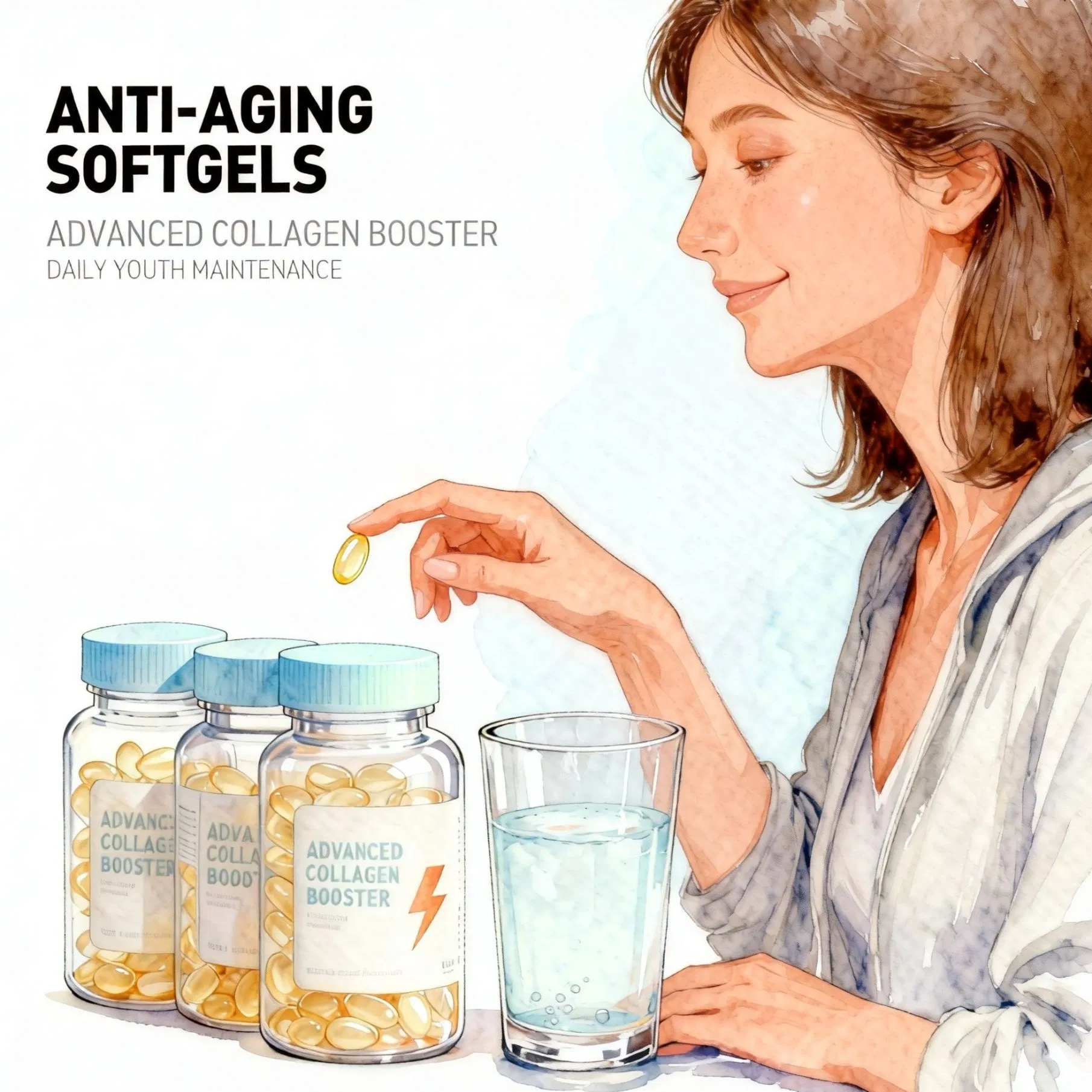 Inflamm-Aging Relief Softgels with Curcumin &amp; Omega-3 for Joint and Skin Health