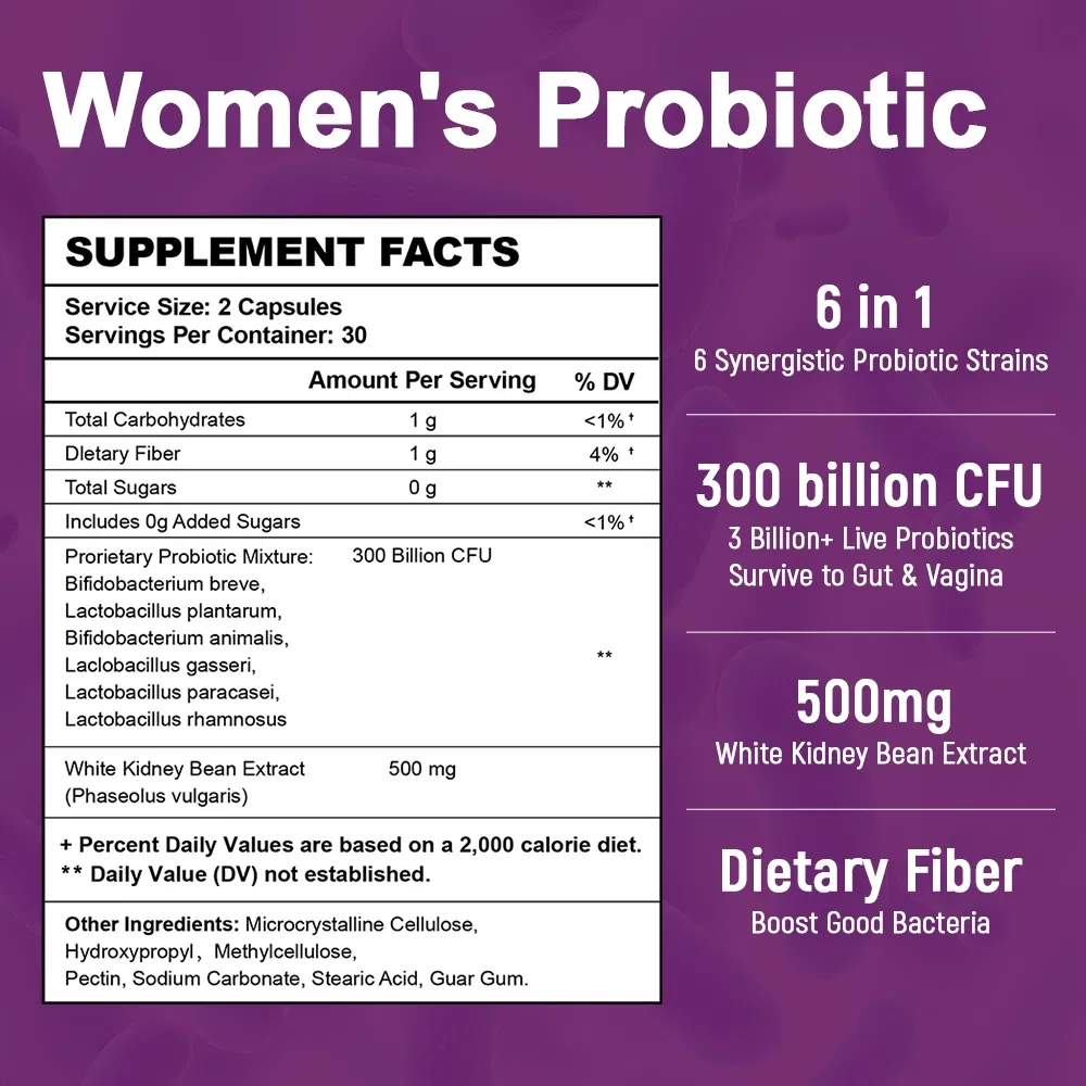 Chinaherbs Probiotic Capsules Supports Vaginal Microbiome Balance Women's Probiotics
