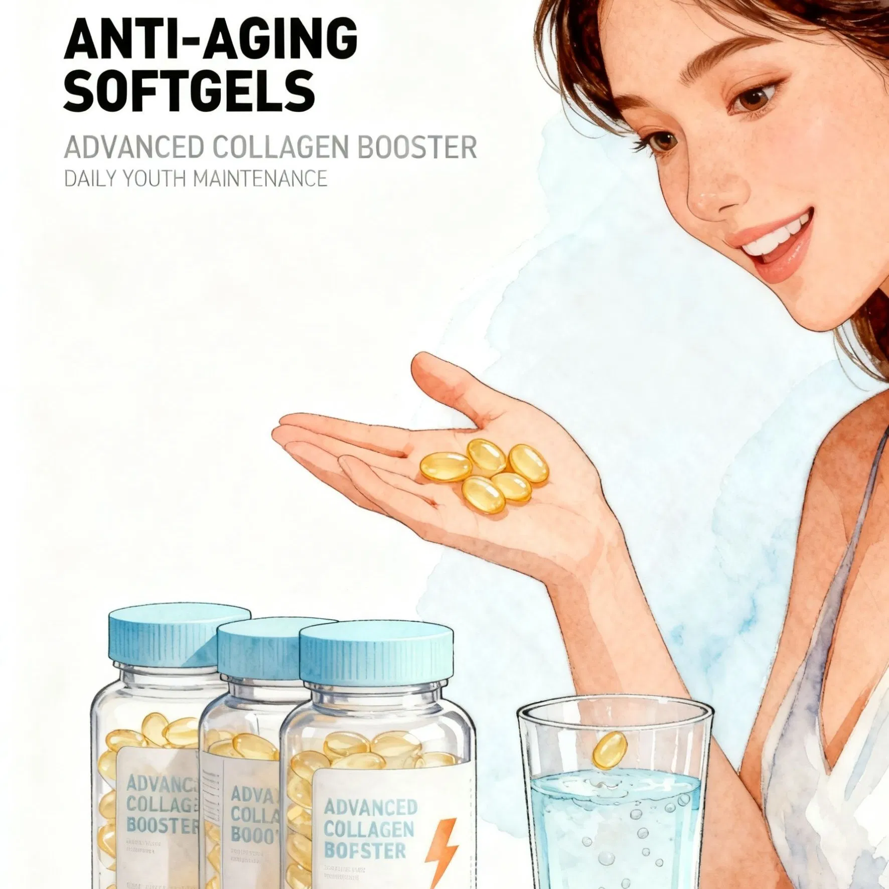 Whole-Body Anti-Aging Softgels with Trans-Resveratrol, Broccoli Sprout &amp; Grape Seed Extract